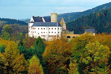 Blick auf die Burg Scharfenstein